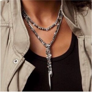 Stella & Dot Zoe Mixed Metals Lariat style necklace